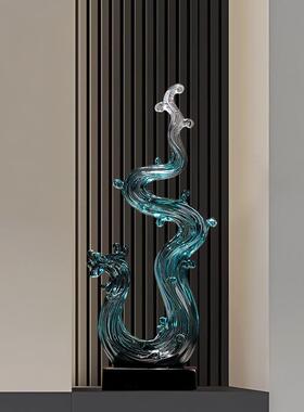 风生水起水晶龙摆件简约现代抽象艺术客厅电视柜酒柜装饰品高级感