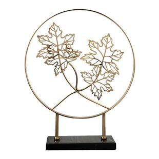 中式枫叶轻奢植物摆件高级感创意家居客厅大号玄关装饰工艺品摆设