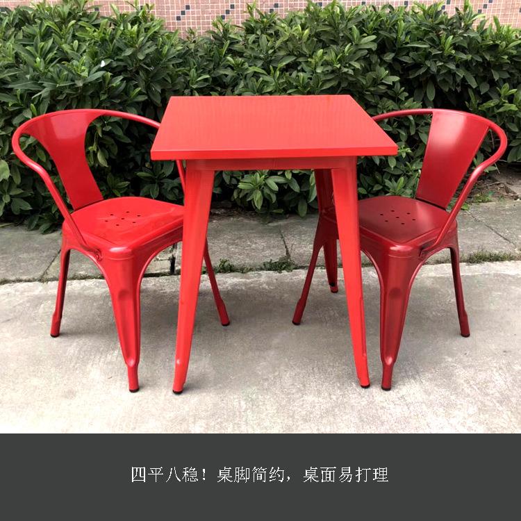 铁艺工业风桌子圆方餐桌简约铁桌北欧桌椅书桌工作台多彩颜色