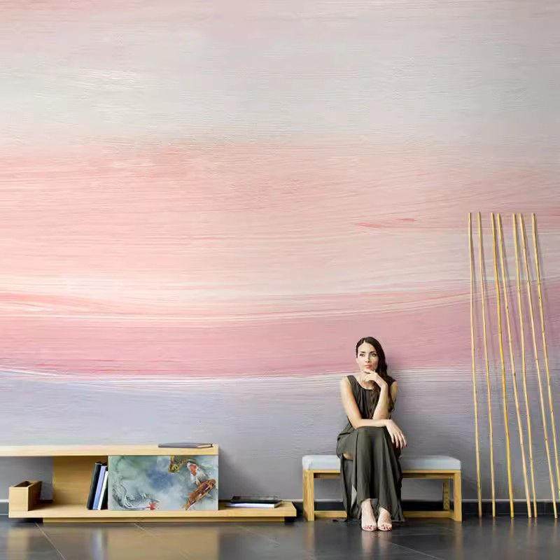 渐变色全屋粉色系类壁纸背景墙卧室家用墙布钉制壁画布ins风简约,家装主材,定制壁画,淘宝优惠券,粉丝福利购,淘宝优惠卷