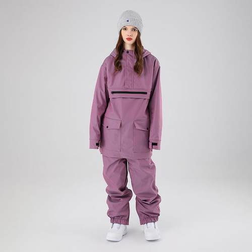 炫彩反光工装滑雪服套装男女款户外防风防水滑雪衣裤