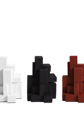 轩洛现代抽象几何树脂摆件酒店别墅电视柜玄关创意桌面摆件装饰品