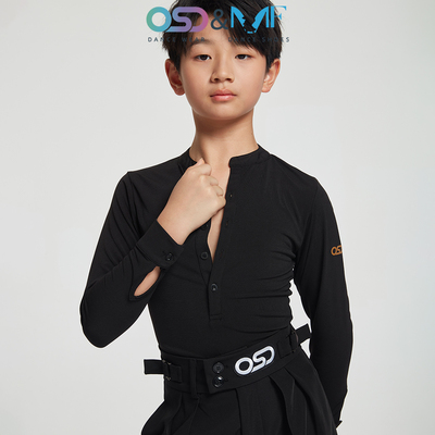 OSD舞服男童2025新款长袖T恤拉丁舞服日常练功裤少儿舞蹈练习服