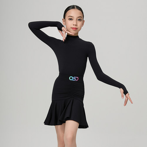 OSD舞服2025新款女童舞蹈练习服套装林意涵同款长袖拉丁舞练功服
