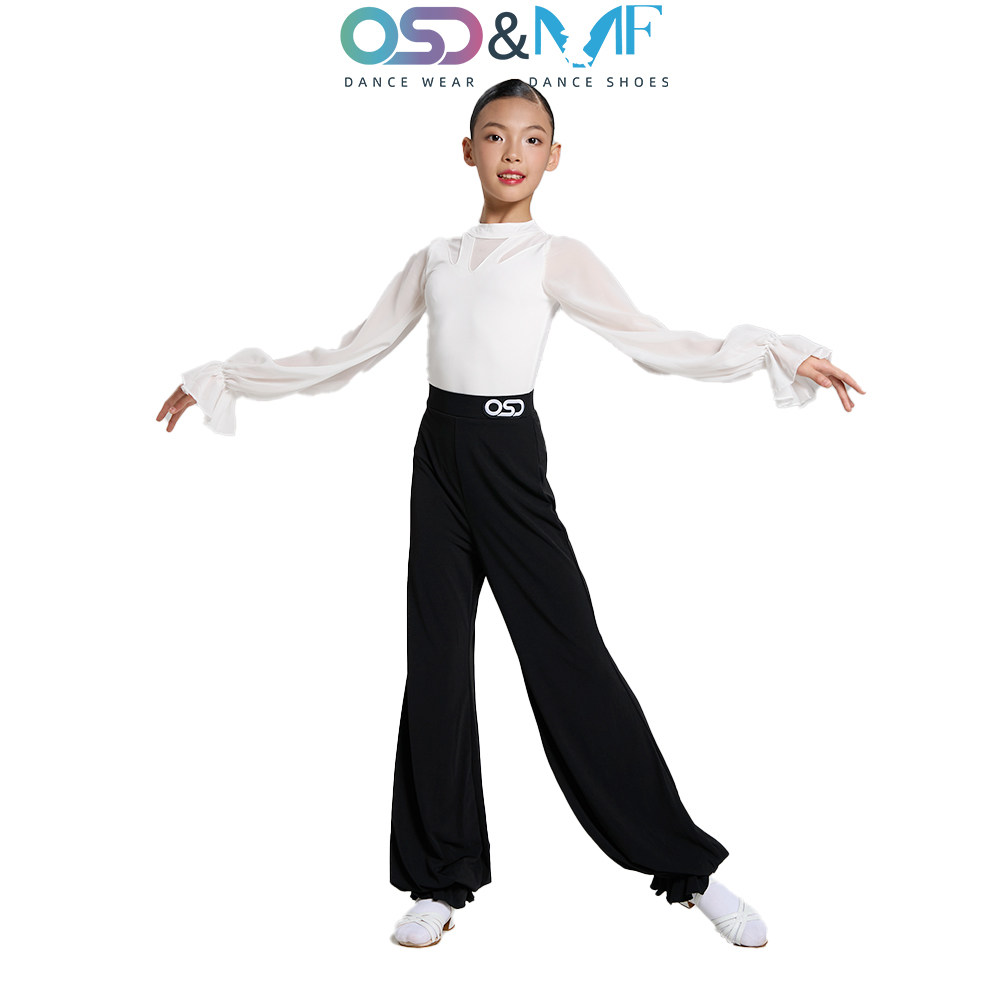 OSD舞服2025新款女童拉丁舞服摩登舞蹈服练习套装长袖训练练功服