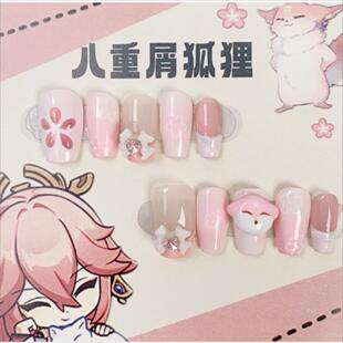 原神周边八重神子屑狐狸吧唧立牌谷美游戏二次元手工原神穿戴谷美