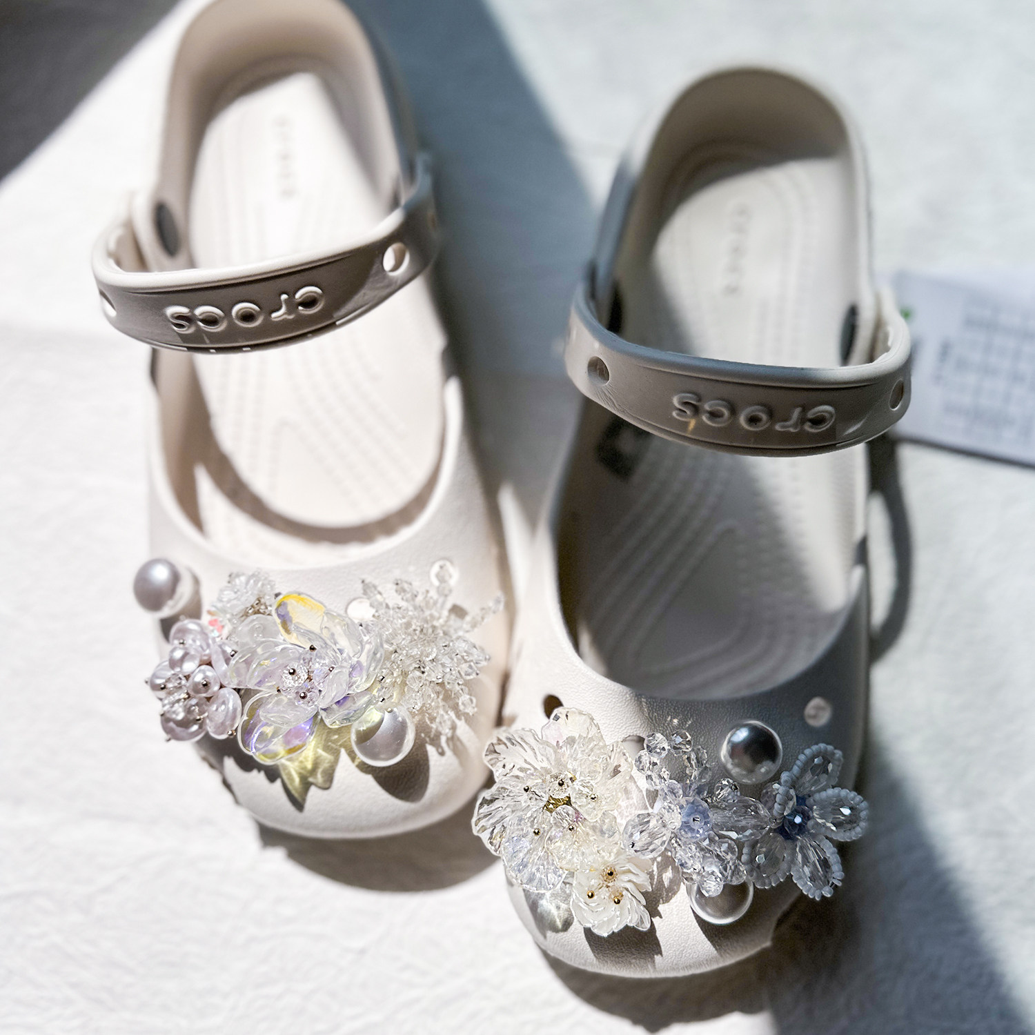 夏季宝石花朵芭蕾鞋洞洞鞋配饰鞋花适配crocs卡骆驰装饰配件鞋扣