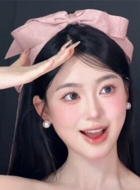 Jennie同款超大蝴蝶结发夹少女芭蕾风丝带弹簧夹头饰飘带边夹发饰
