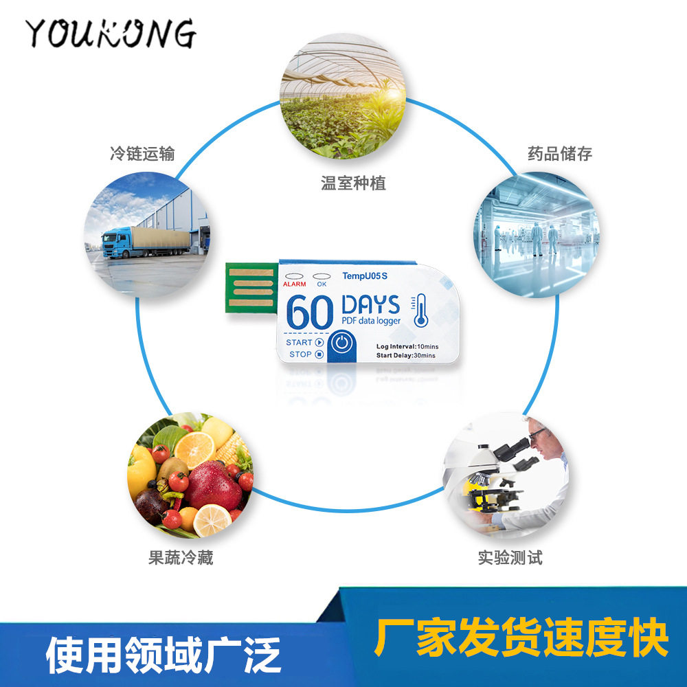 冷链自动温度记录仪冷藏车温度曲线记录仪高精度温度数据记录仪