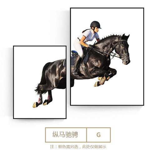 vhm7轻奢客厅装饰画现代简约创意组合墙画马卧室壁画北欧餐厅
