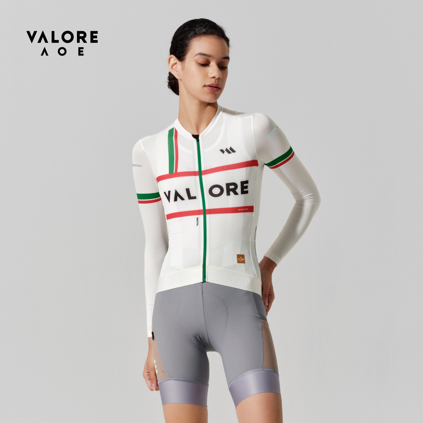 VALORE彩格颂骑行服长袖上衣女士春夏新款透气显瘦夜骑反光衫秋季