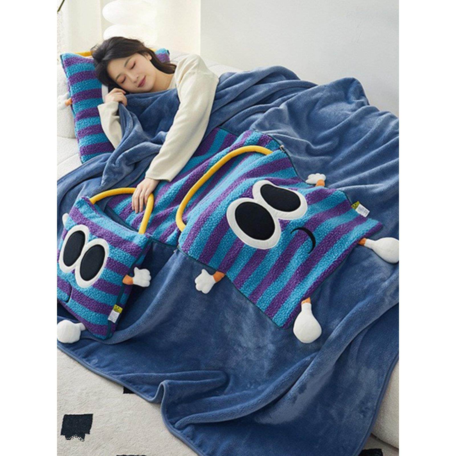 网红多巴胺手提抱枕被子两用车载盖毯沙发教师宿舍办公室午睡毯子,居家布艺,抱枕被,淘宝优惠券,粉丝福利购,淘宝优惠卷