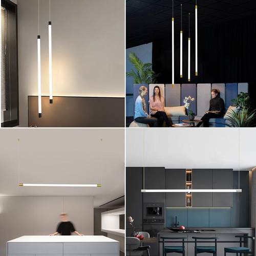 led长条光管360度发光吊灯创意工业风餐厅前台吊线灯管横竖条形灯