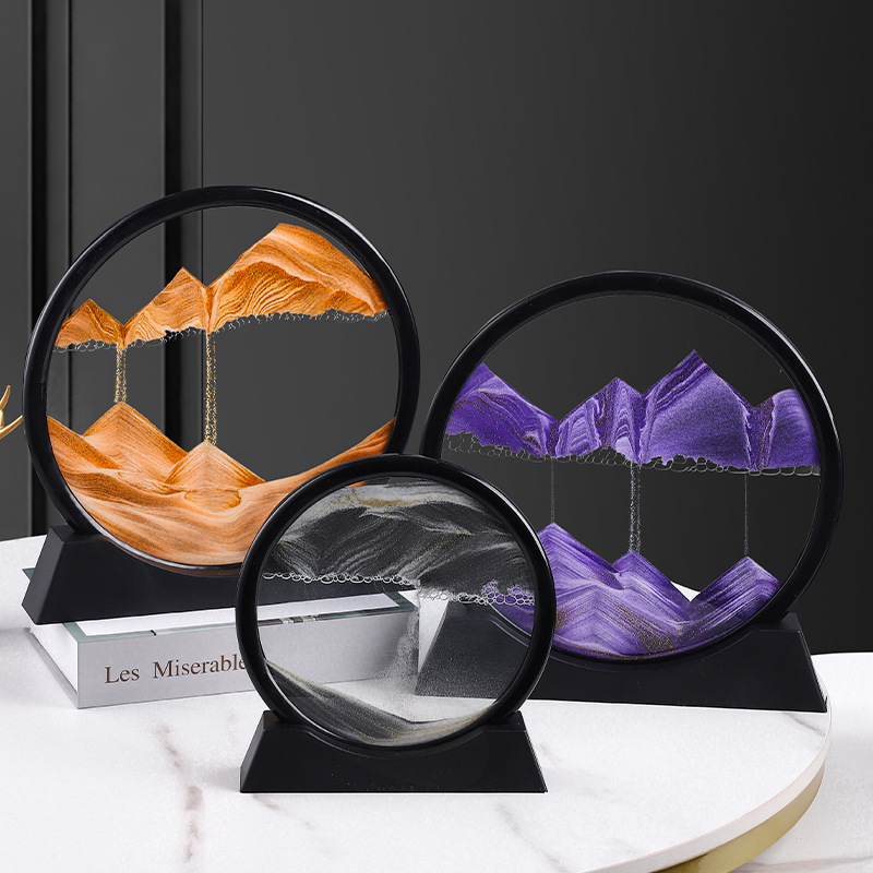 3D立体流沙画沙漏创意摆件个性摆设品客厅酒柜高档生日礼物