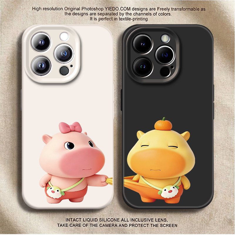 情侣扯裤子噜噜适用苹果17promax手机壳iPhone16小米15噜妹14水豚12华为mate80高级感pura90新款13硅胶OPPO套