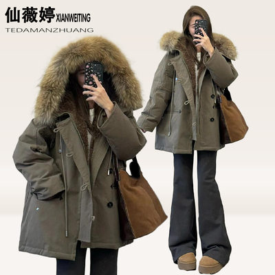 特大码美式ins休闲百搭羽绒棉衣