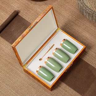 高档木盒四罐装茶叶包装礼盒空盒小号瓷罐金骏眉红茶绿茶药材礼品