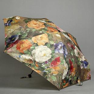 百盛洋伞欧式复古风碎花数码印五折小巧随身遮阳伞防紫外线太阳伞