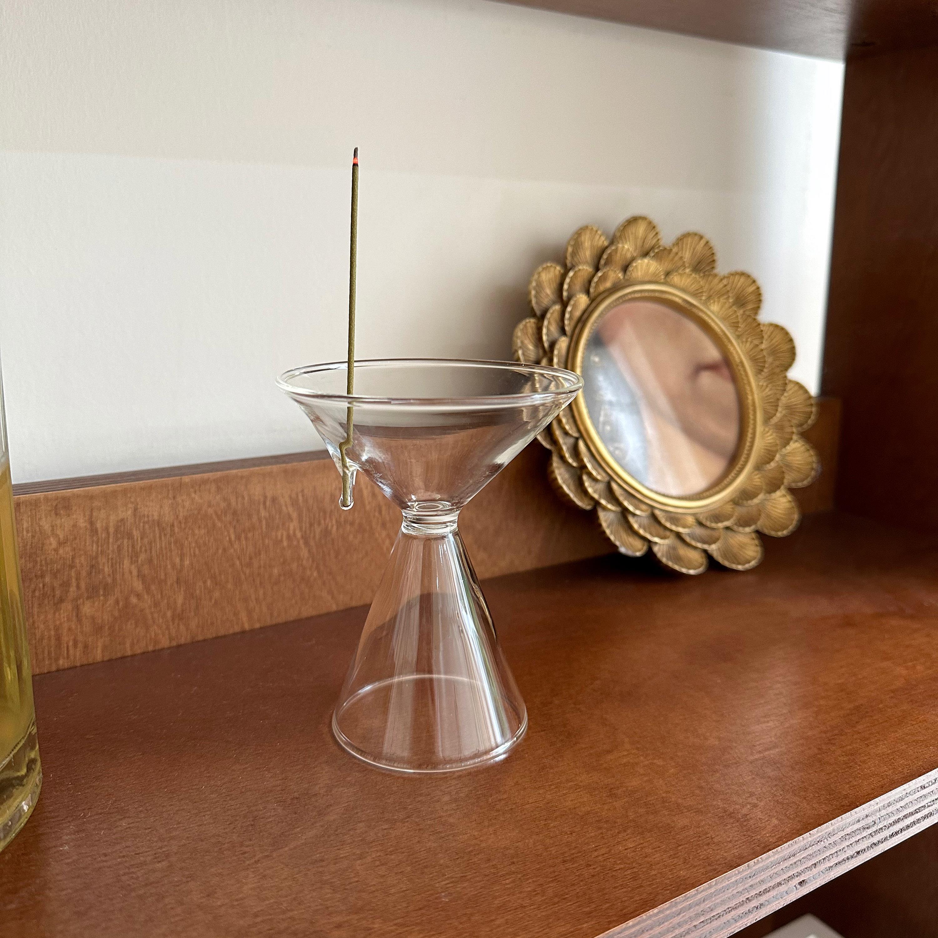 玻璃沙漏香插茶道点香器ins博主软装摆件酒店名宿线香香薰烛台