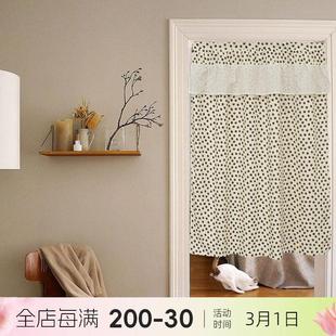 阳春小镇门帘隔断布帘厨房卧室家用免打孔厕所挂帘夏季 半帘可定制