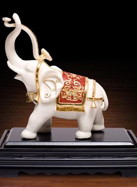 陶瓷大象摆件漆线雕工艺品办公室客厅家居装饰送客户商务礼品定制