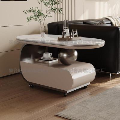 岩板沙发边几小户型茶几轻奢高级感客厅可移动小推车2025带轮子
