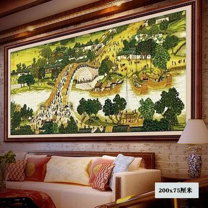 清明上河图十字绣线绣新款钻石画满钻2024客厅中国风全景满绣大幅