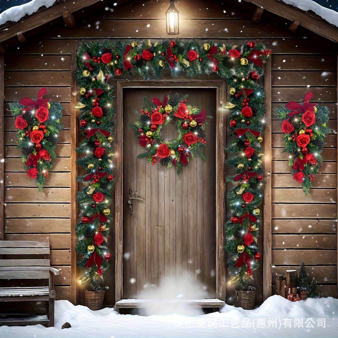 美汇2025圣诞新品圣诞植绒花环门挂门帘圣诞节装饰品圣诞花环藤条,机械设备,其他机械设备,淘宝优惠券,粉丝福利购,淘宝优惠卷