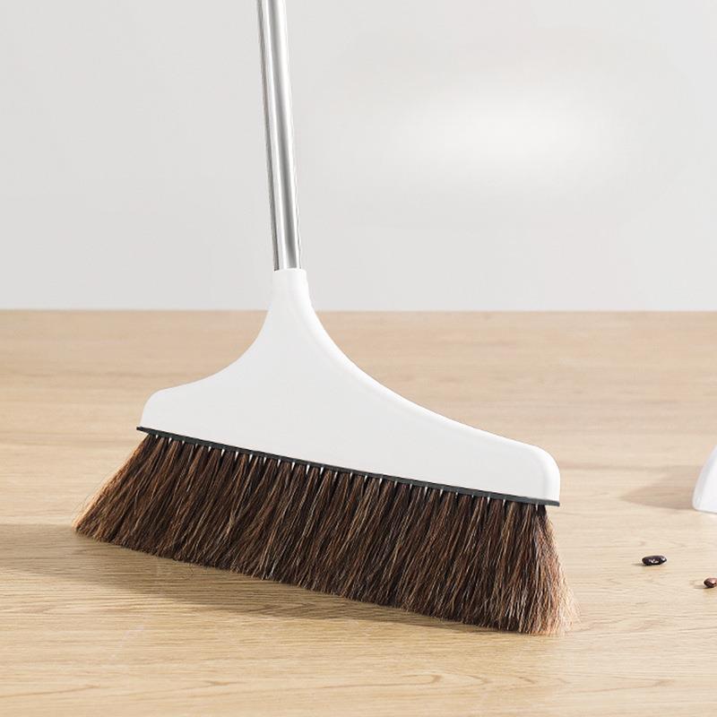 纯猪鬃毛扫把套装家用不易粘发防静电马毛扫帚簸箕组合单个垃圾铲
