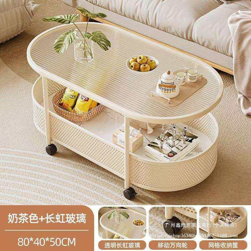 奶油风轻便可移动边几小户型客厅茶几沙发侧边带轮简约收纳小推车,农机/农具/农膜,其它农用工具,淘宝优惠券,粉丝福利购,淘宝优惠卷