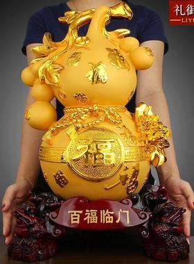 招财葫芦摆件百福临门家居风水客厅酒柜创意工艺饰品摆设开业送礼