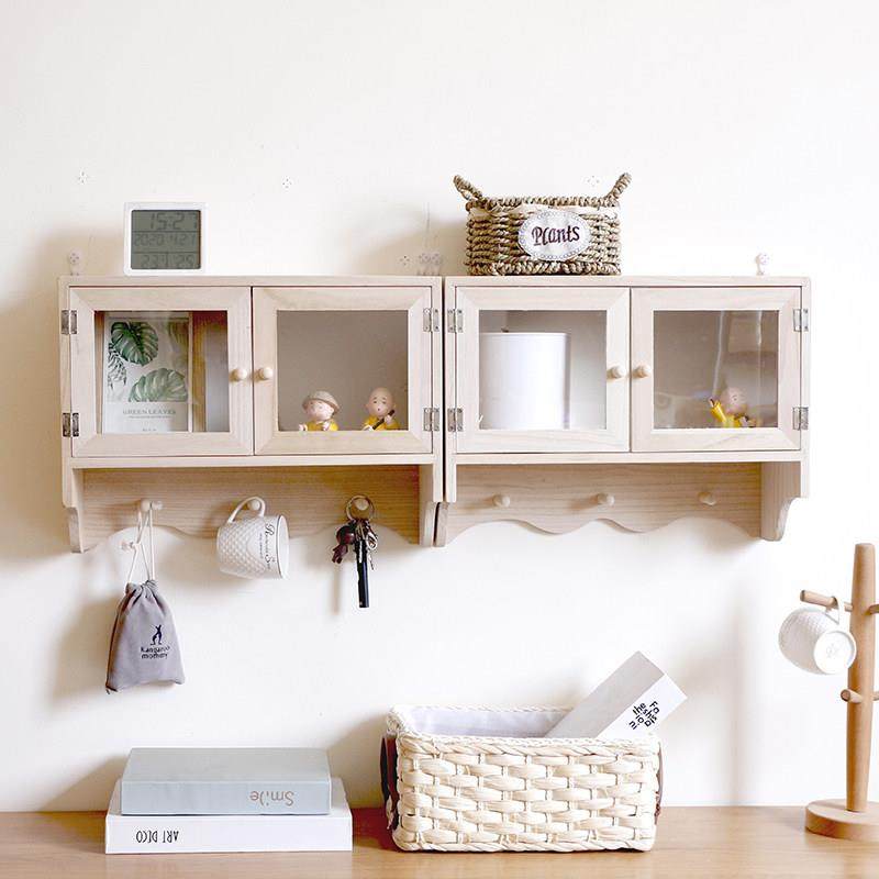 创意墙上免打孔置物架带门收纳墙柜书桌卧室壁挂式收纳架北欧装饰,收纳整理,整理架/置物架/收纳架,淘宝优惠券,粉丝福利购,淘宝优惠卷