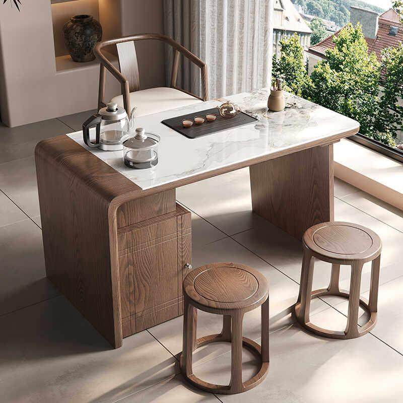 实木茶桌茶几新中式禅意现代简约家用阳台烧水一体岩板茶桌椅组合,住宅家具,家用茶台/茶桌,淘宝优惠券,粉丝福利购,淘宝优惠卷