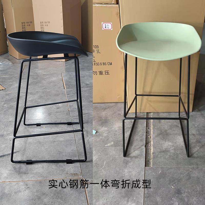 北欧户外吧椅设计师简约现代高脚椅不锈钢酒吧高吧椅家用吧台椅子