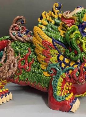交趾陶定制款特大招财貔貅 大气招财摆件手工陶瓷商务礼品