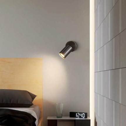 纯铜led明装轨道射灯防眩可调角度背景墙照画商用店铺吸顶天花板