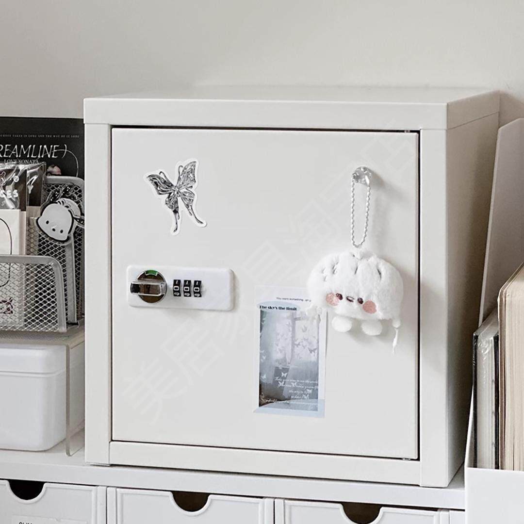 密码收纳箱小型铁皮储物柜带锁文件柜办公室家用保险箱桌面收纳柜