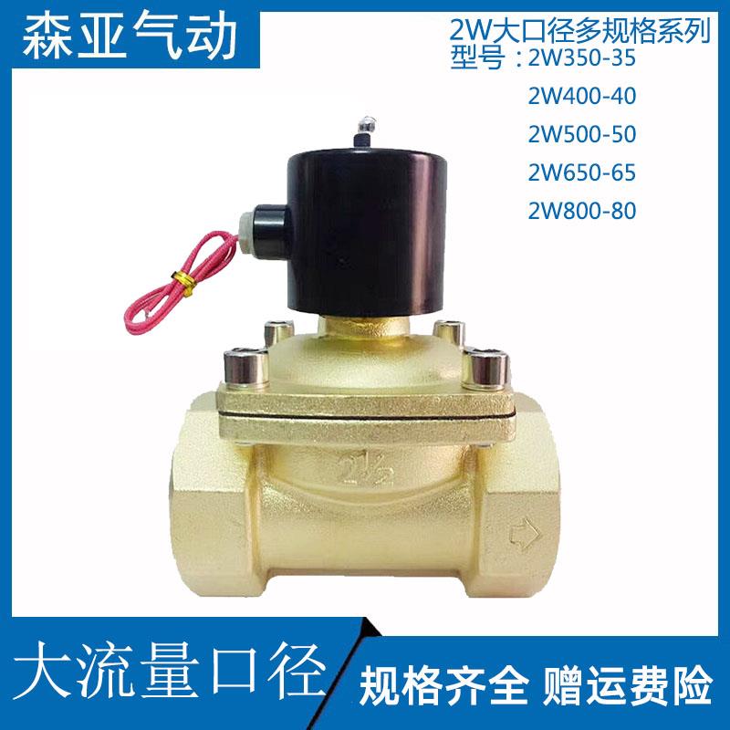 全铜常闭电磁阀水阀气阀DN65DN50DN40 2W650-65 2寸2.5寸3寸220V
