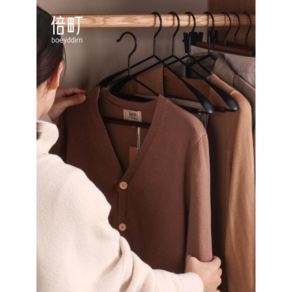 倍町榉木实木扁钩铁艺新款北欧风原木时尚轻奢宽肩衣架衣柜大衣撑,收纳整理,金属衣架,淘宝优惠券,粉丝福利购,淘宝优惠卷