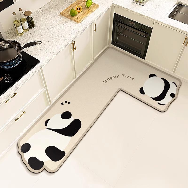 L型厨房吸水地垫家用防滑耐脏脚垫矽藻泥软垫易打理进门门口地毯