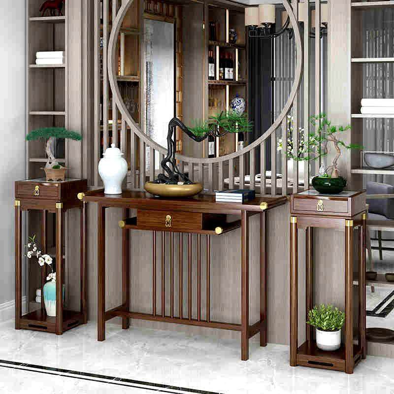 新中式玄关桌进门入户现代简约实木条案桌子正对门轻奢高档玄关柜