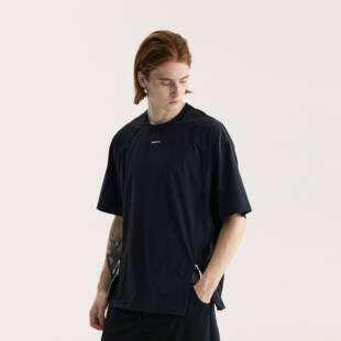 ERICE MADE 户外山系速干冰丝凉感T恤男领口拉链运动休闲半袖透气