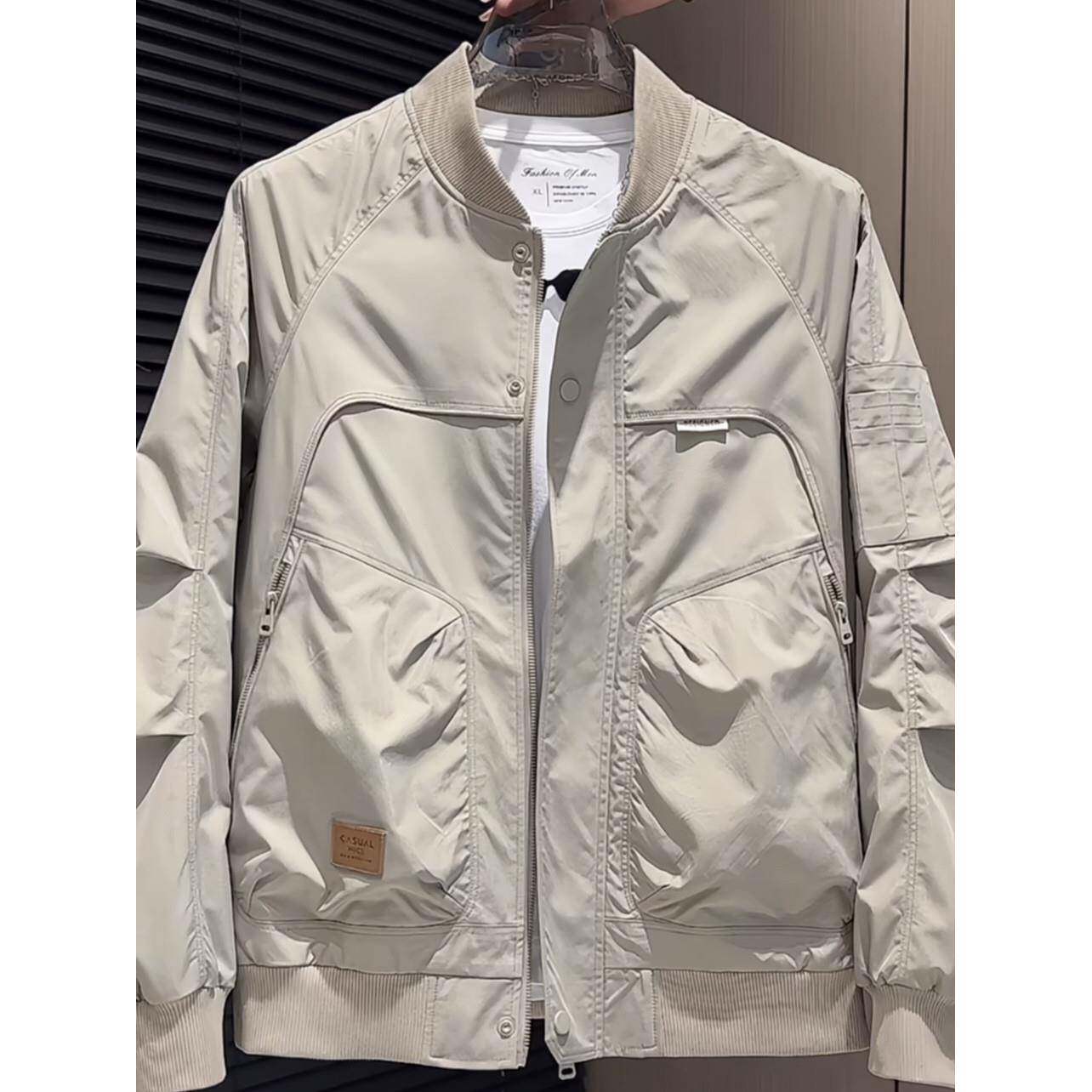 棒球服夹克男2025秋季新款潮牌工装男装美式覆古修身飞行员外套男