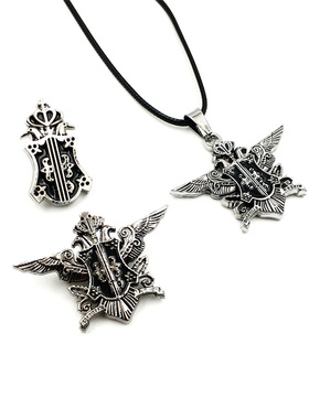 动漫周边黑执事标志合金项链吊坠胸针徽章挂件外贸速卖通饰品