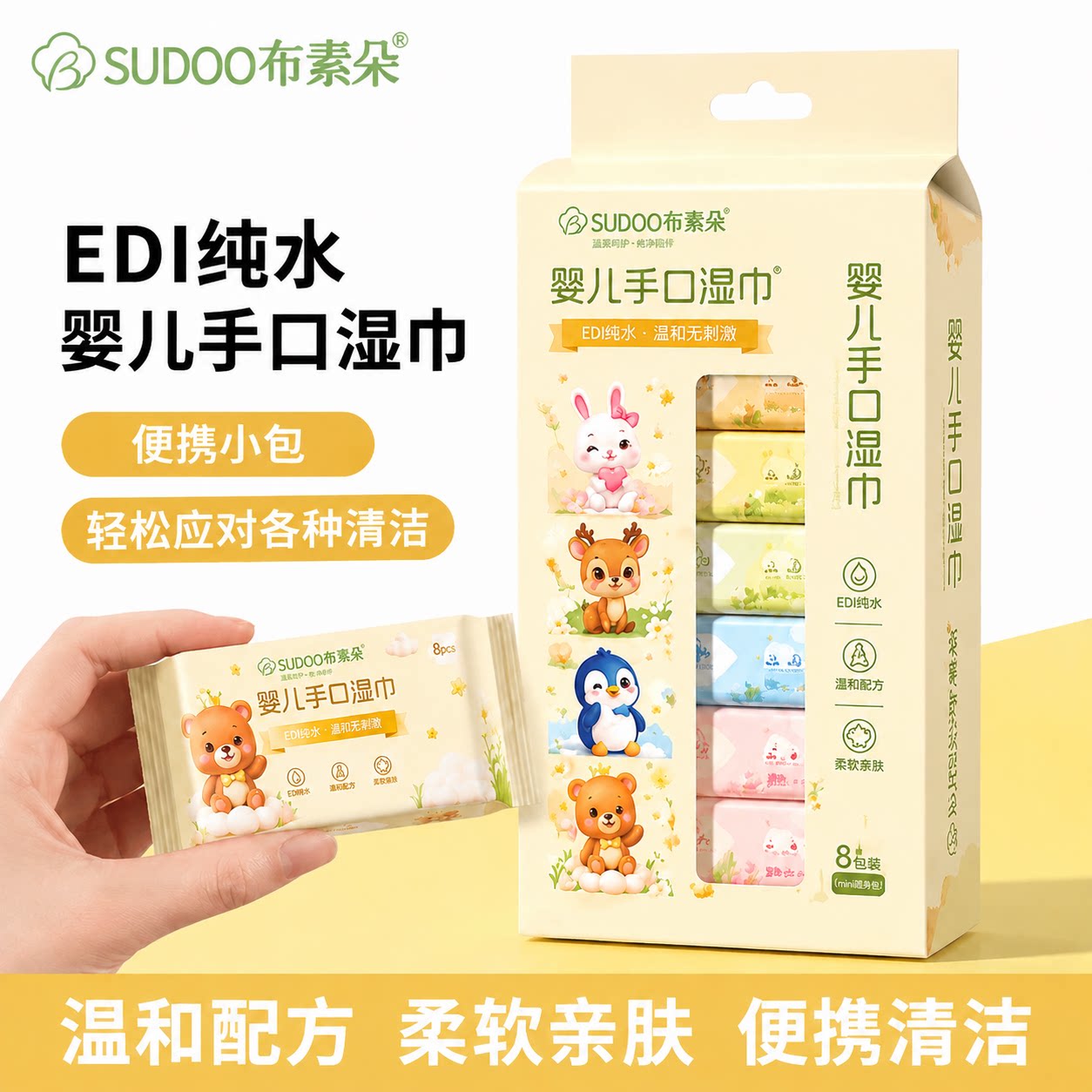 迷你婴儿手口湿巾便携不连抽