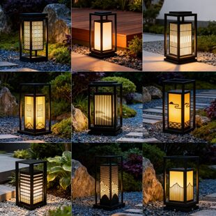 新中式户外防水草坪灯别墅庭院花园灯园林景观灯室外太阳能落地灯