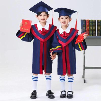 儿童博士服幼儿园学士服套装拍照礼服学位服毕业季服装男女毕业照