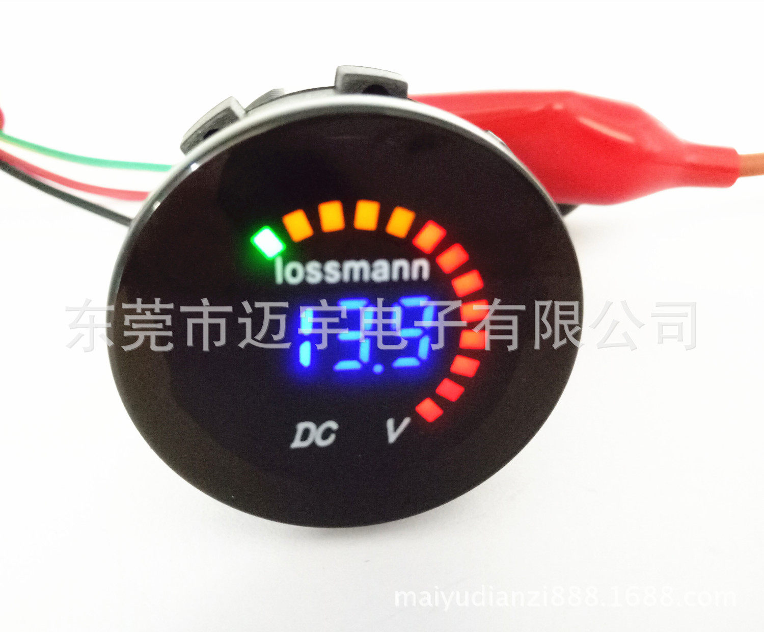 汽车车载电压容量显示表电瓶电压监测表LED数显电压表防水