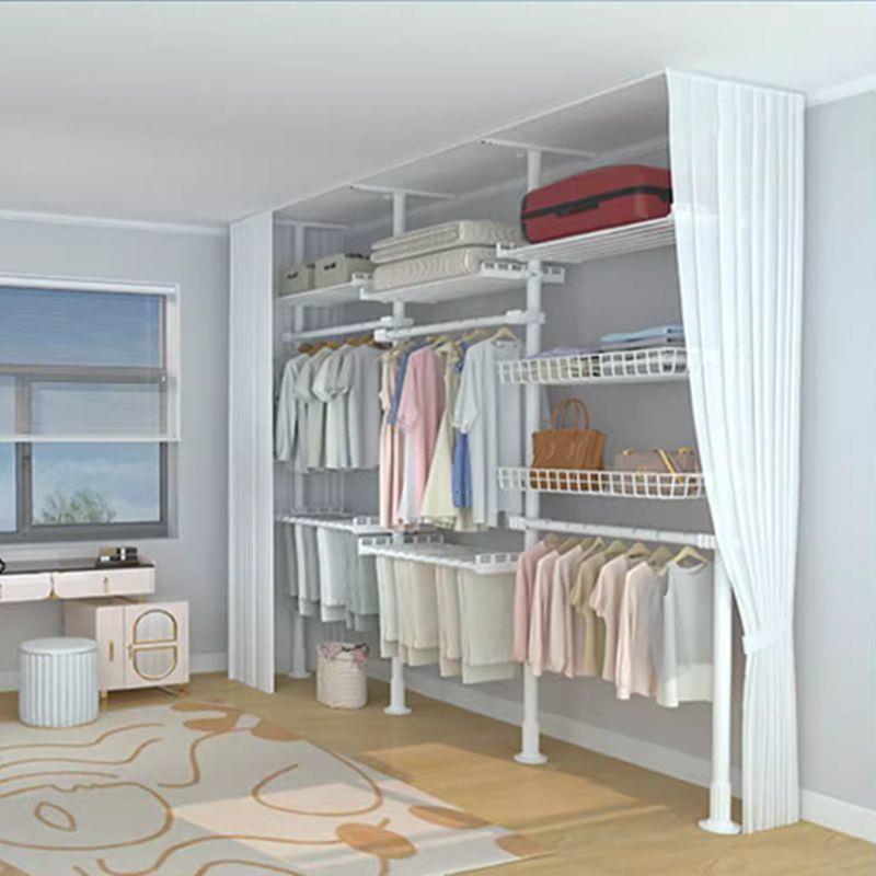 顶天立地晾衣架卧室落地置衣架免打孔衣柜伸缩衣帽挂衣服杆置物架