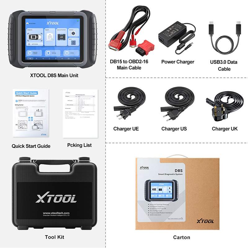 XTOOL D8S 2025新款Full System Diagnostic Tool支持CAN FD/DOIP